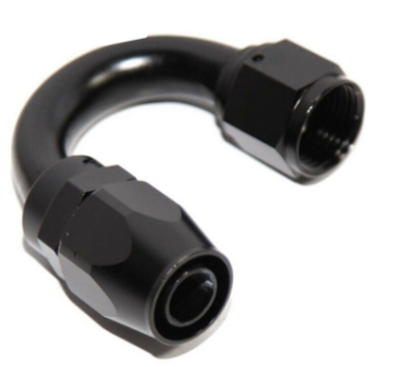 -10AN AN10 180Degree Black Swivel End Fitting Adapter For Oil Fuel Gas Hose Line