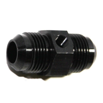 12AN to Male AN12 Straight Fitting Adapter+1/8"NPT Pressure/Temp Port Black