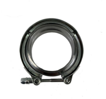Picture of 1x Universal Mild Steel 3" Inch 76mm Turbo V-Band Clamp+2Pcs 3" Flange Kit