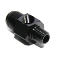 1xBlack AN6 Male to 1/8" NPT Male Straight w/1/8" NPT Gauge Port Fitting Adapter