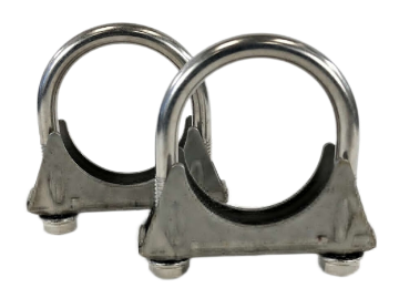 Picture of 2 pieces of Stainless Steel U Bolt Clamp for 2.25" to 2.4" O.D pipe heavy duty