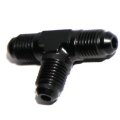 3-Way Tee T-Piece Fitting Adapter AN4 4-AN Male to 2X AN4 4-AN Male BLACK