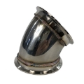 3.5" I.D. 4.23" O.D. V-band Stainless Steel 45 Degree Elbow Conversion Adapter