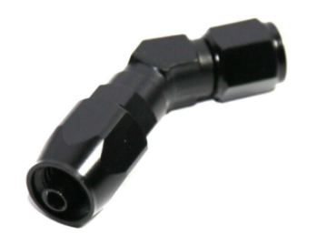 Picture of 45 Degree Swivel Fuel Oil Gas Line Hose End 4AN AN-4 Union Elbow Fitting Black