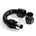 AN10 10AN AN-10 180 Degree Swivel Fuel Oil Gas Line PTFE Hose End Fitting Black