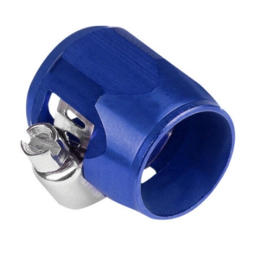 AN10 AN-10 PUSH ON HOSE END COVER CLAMP FINISHER BLUE ALUMINUM ANODIZED FITTING