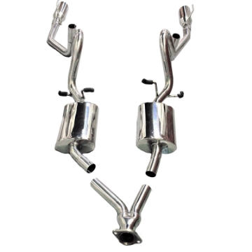 Picture of Emusa Catback Exhaust Pipe System w/ Dual Tips Fit for 1999 2000 2001 2002 2003 2004 Ford Mustang 3.8L V6