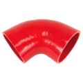 EMUSA Red 3" Universal 90 Degree Elbow Silicone Hose Turbo Pipe