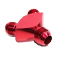 Fitting Adapter 3-Way Y-Block AN12 12-AN Male to (two) AN10 10-AN Male RED