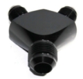 Picture of Fitting Adapter 3-Way Y-Block AN12 12-AN Male to (two) AN8 8-AN Male BLACK