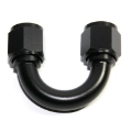 New 180° Degree Black 8AN AN-8 Female to Female Swivel Fuel Oil Gas Line Fitting