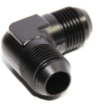 Picture of (one) 10AN Male to AN-10 Male 90 Degree Swivel Fuel Oil Gas Line Fitting Black