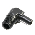 (one) 1/2NPT Male to 1/2" Hose Barb 90 Degree Black Aluminum Fitting Adapter