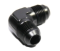 Picture of (one) 90 Degree AN8 8AN Male to AN-8 Male Swivel Fuel Oil Gas Line Fitting Black
