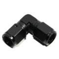 (one) 90 Degree Black AN4 Female to 4AN AN-4 Female Flare Swivel Fitting Adapter