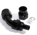 (one) AN10 10AN AN-10 45° Degree Swivel Fuel Oil Gas Line Hose End Fitting Black