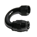 (one) AN12 12AN AN-12 180 Degree Swivel Fuel Oil Gas Line Hose End Fitting Black