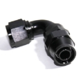(one) AN12 12AN AN-12 90 Degree Swivel Fuel Oil Gas Line Hose End Fitting Black