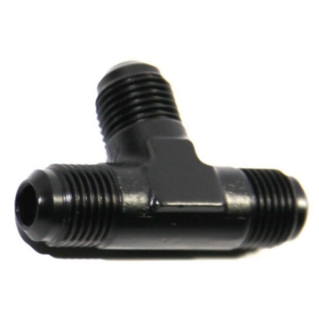 (one) AN6 6-AN Male to 2x AN6 6-AN Male Black 3-Way Tee T-Piece Fitting Adapter