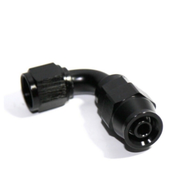(one) AN8 8AN AN-8 90 Degree Swivel Fuel Oil Gas Line Hose End Fitting Black