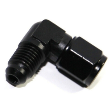 (one) Black AN4 Female to 4AN AN-4 Male 90 Degree Flare Swivel Fitting Adapter