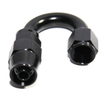 (one) Black AN6 6AN AN-6 180 Degree Swivel Reusable Hose End Fitting Adapter
