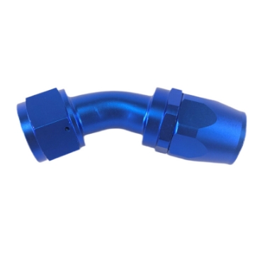 (one) Blue AN-16 AN16 45° Deg Swivel Fuel Oil Gas Line Hose End Fitting Adapter