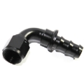 (one)90 Degree AN10 10AN AN-10 Push On/ Push Lock Hose End Fitting Adapter Black