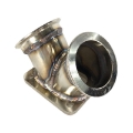 T4-4Bolt to Twin 2.5" V-Band Turbo Charger Flange Conversion Adapter
