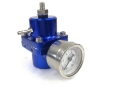Picture of Universal Aluminum Blue Fuel Pressure Regulator Adjustable Pressure with Gauge
