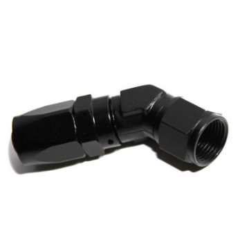 1x AN8 8AN AN-8 45 Degree Swivel Fuel Oil Gas Line End Union Elbow Fitting Black